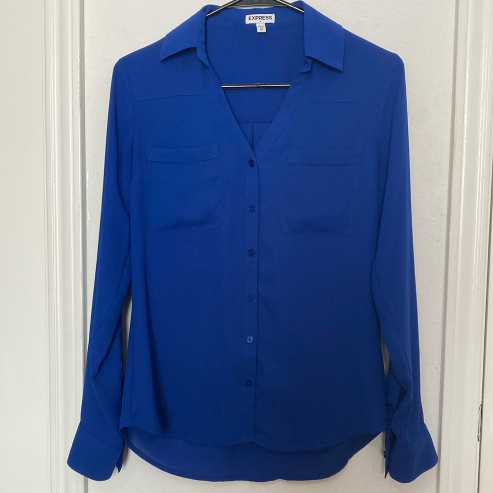 Express Dress Shirt for Women Rich Blue XS